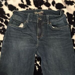Dark wash wrangler boot cut jeans